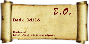 Deák Odiló névjegykártya